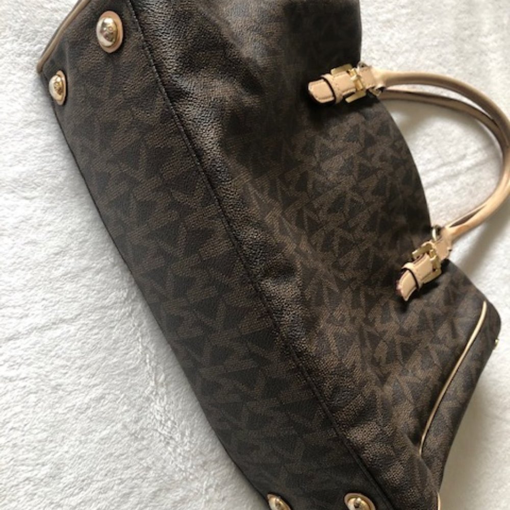 Signature Mk Michael Kors Large Tote Canvas Bag - image 7